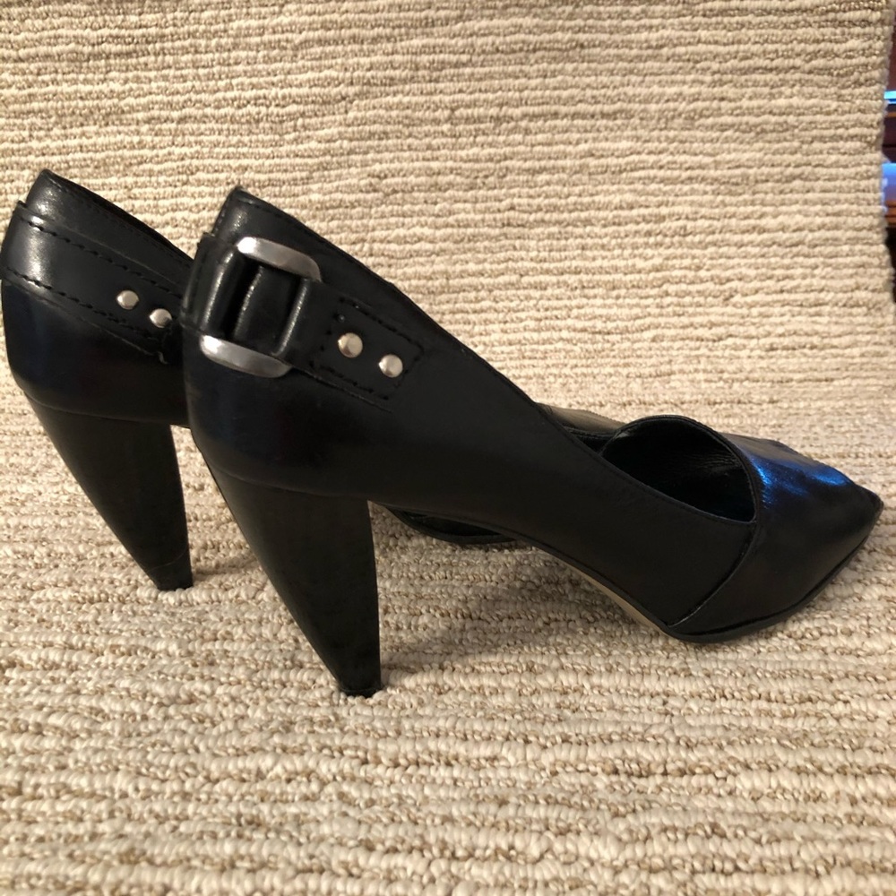 Black Leather heels